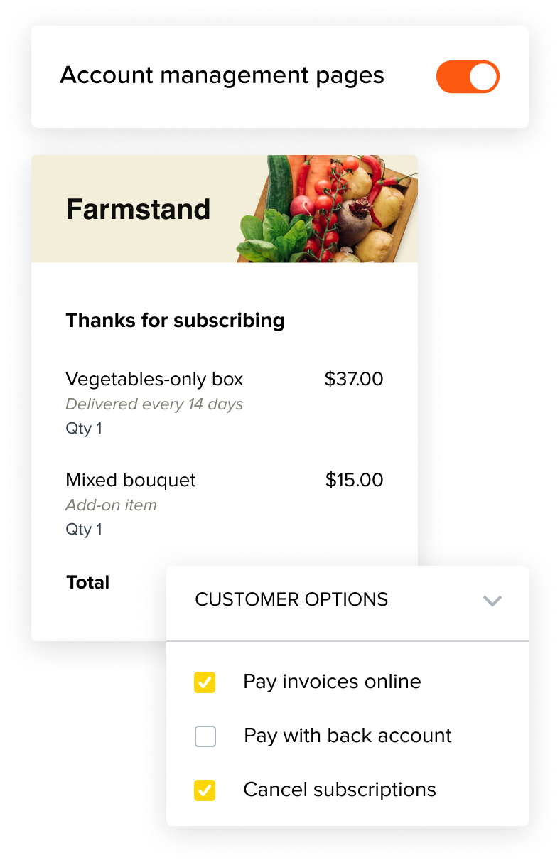 Account managed pages