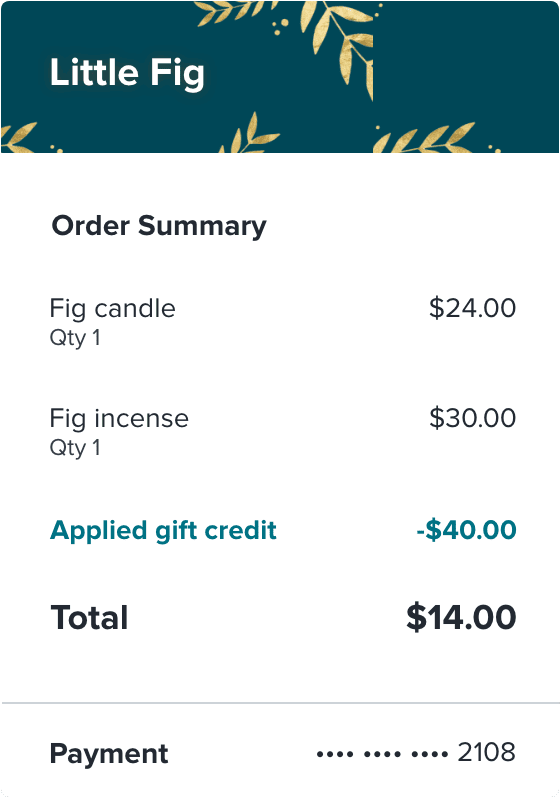 Order summary